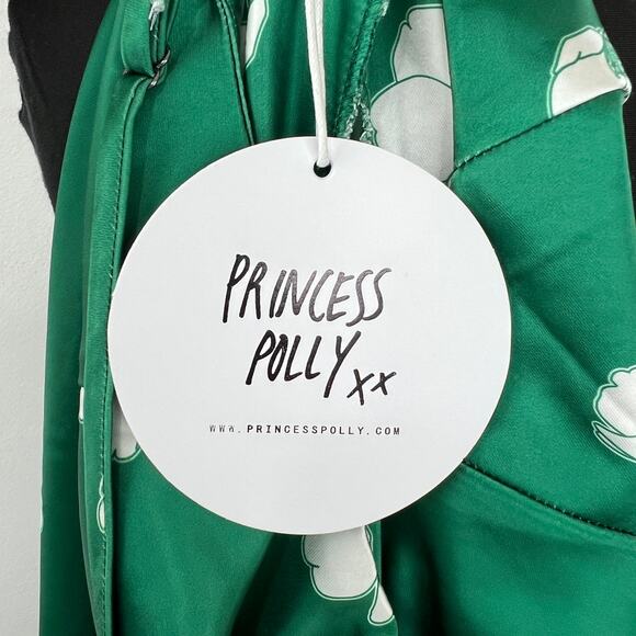 NWT Princess Polly Green White Floral Satin Strappy Ultra Mini Dress NEW 0 - Picture 7 of 7